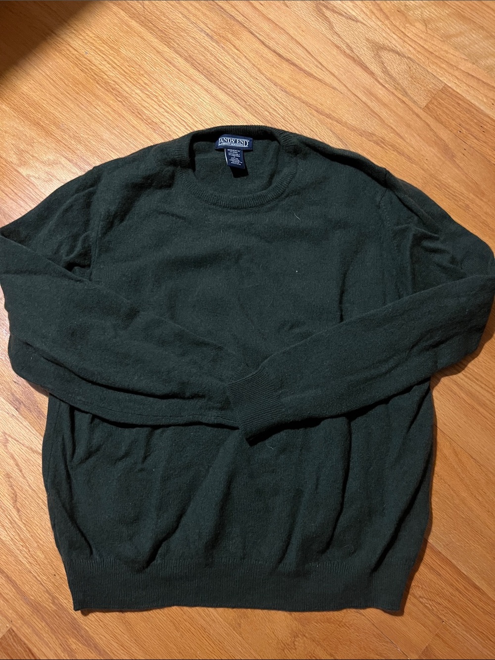 Lands' End Women’s Crewneck Sweater in Dark Green